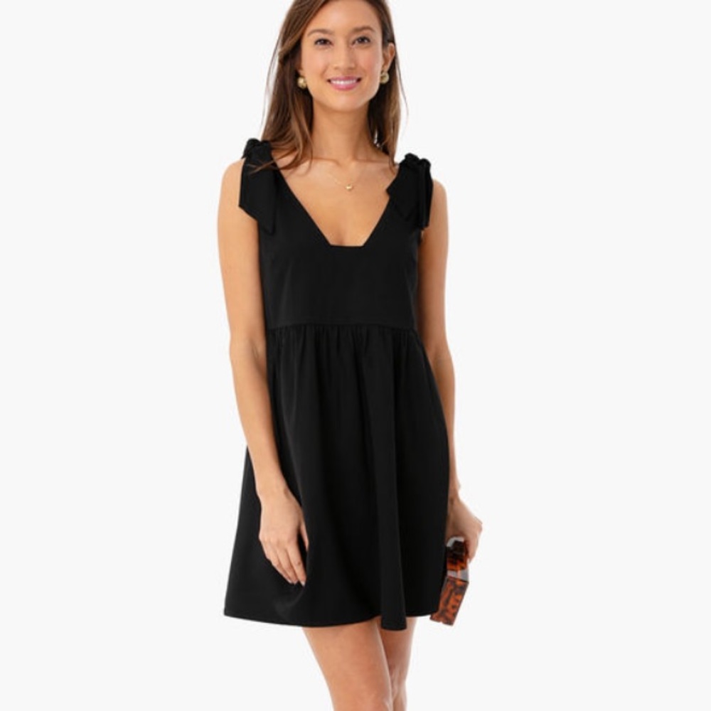 Black Knot Tie Sleeveless Dress